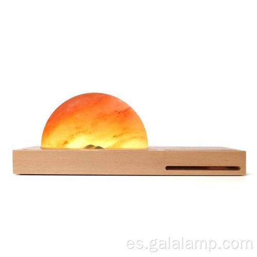 Soporte para teléfono con lámpara de sal del Himalaya